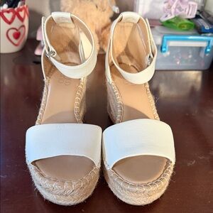 Franco Sarto Cream Espadrille Wedges